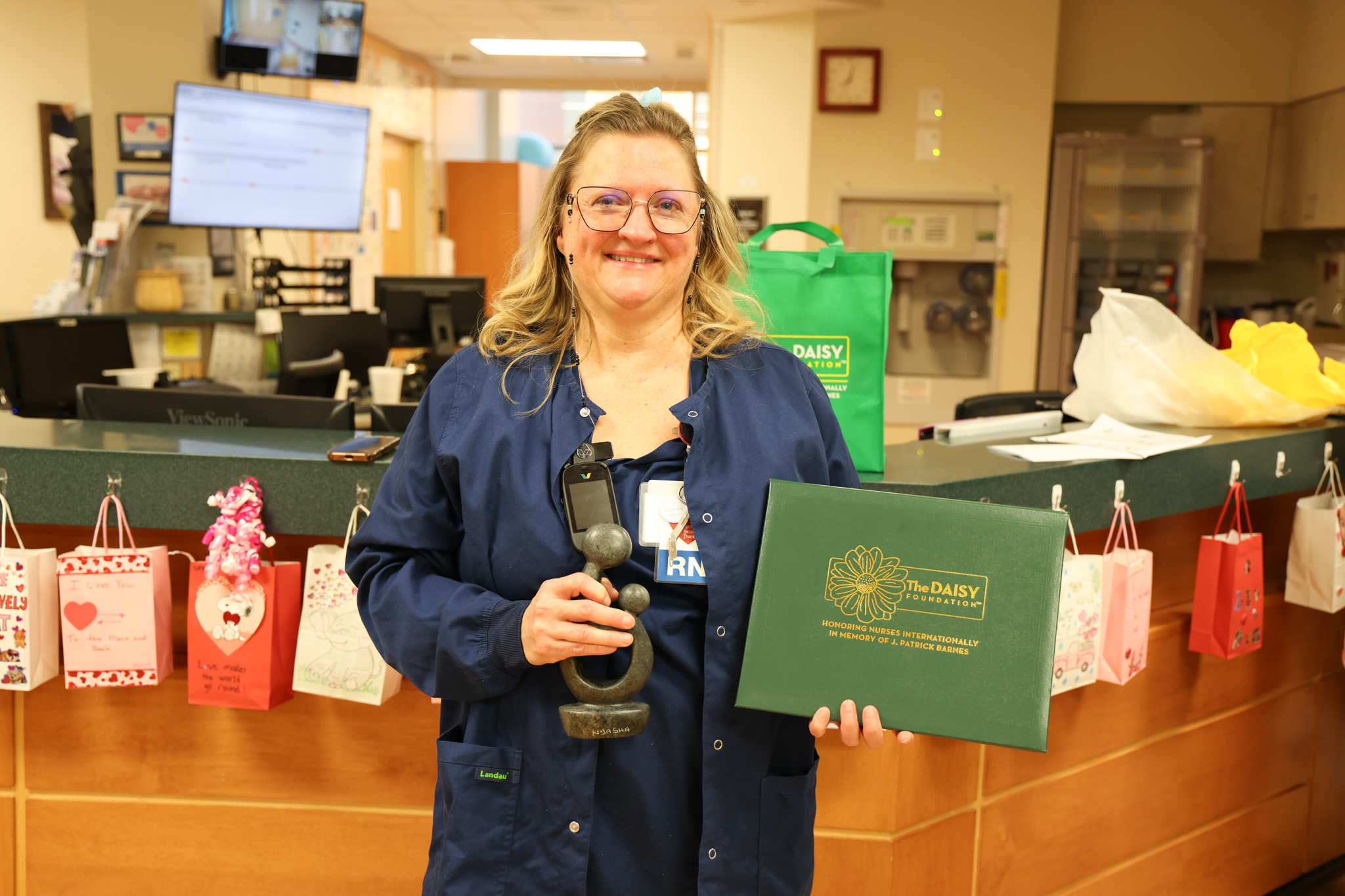 Angie Burton received the Daisy Award