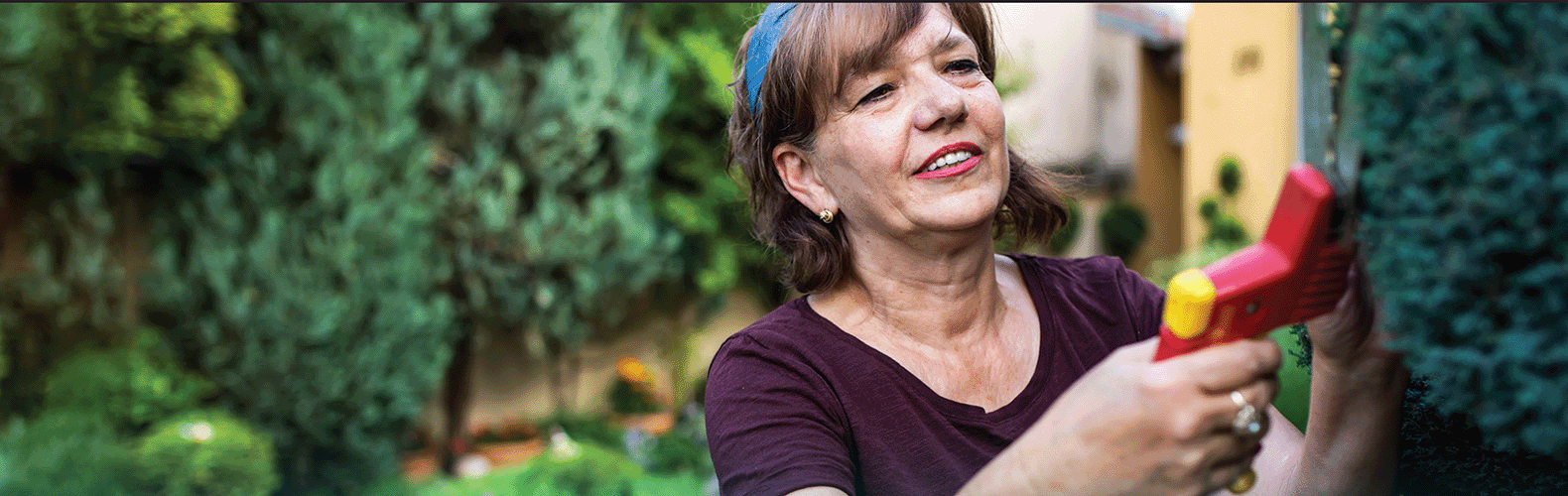 A woman gardening