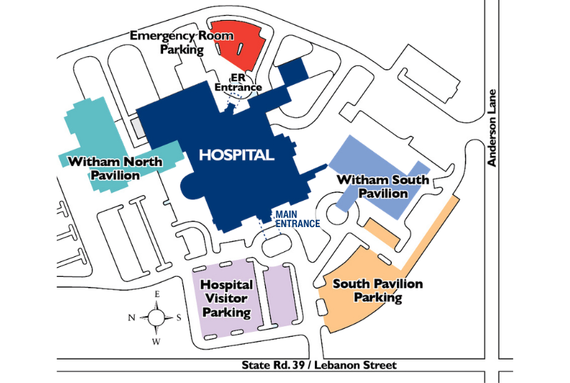 Witham Hospital Overview Map